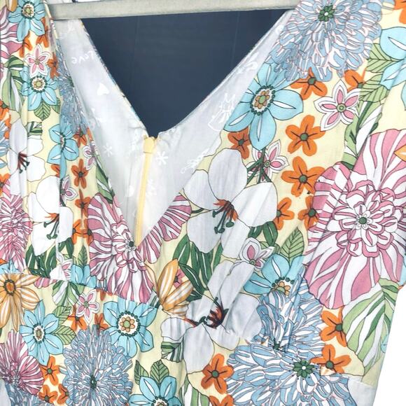 Felice Pappas Love-Life Size 6 Multicolor Floral Sheath Sleeveless Fitted Dress - Picture 3 of 8